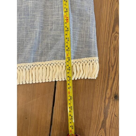 Velzera Off the Shoulder Blue Embroidered‎ Fringe Hem Dress Small - Picture 4 of 8